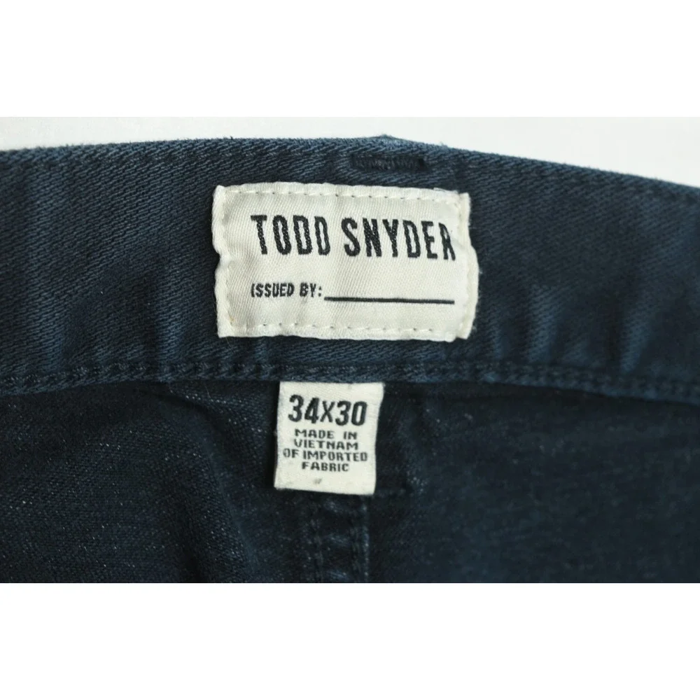 Todd Snyder Chino Pants Mens 34x30 Blue Slim Fit Stretch Cotton 5-Pocket